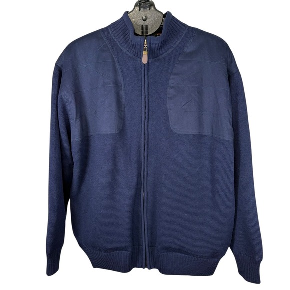 Orvis Other - Orvis Mens Navy Blue 100% Wool Full Zip Shooting Cardigan Sweater XL 697688